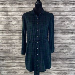 Banana Republic Factory Plaid Flannel Shirt Dress